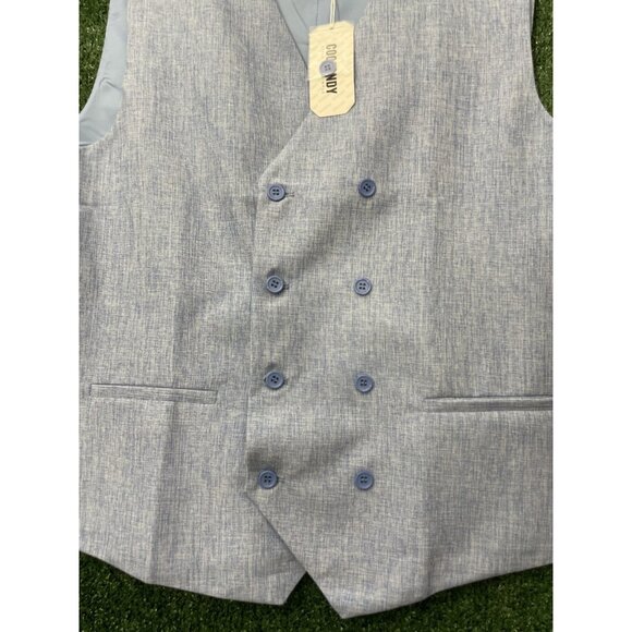 Coofandy Men's Wedding Business Vest Light Blue NWT Size Large Double Breasted - Picture 2 of 13